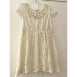 Prinky Ivory Midi Lace Short Sleeve Dress, Juniors XL